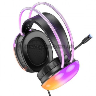 Інноваційний дизайн
Навушники HOCO Rich channel gaming headphones RGB W109 Plus . . фото 3