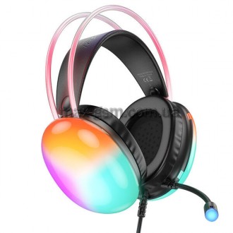 Інноваційний дизайн
Навушники HOCO Rich channel gaming headphones RGB W109 Plus . . фото 2