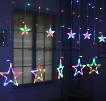 Гірляндa Xmas STAR CURTAIN 12M MULTI Зірки Мультиколор 3M*80CM*50CM 7753. Запоріжжя. фото 1 Гірляндa Xmas STAR CURTAIN 12M MULTI Зірки Мультиколор 3M*80CM*50CM 7753. Запоріжжя. фото 1