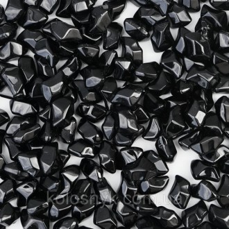 Камінці декоративні FIRE GLASS - кристал чорні KratkiДекоративні скляні камені с. . фото 3
