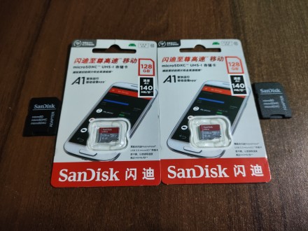 Карта пам'яті SanDisk microSD A1 microSD 128GB 140MB
Kарта нова оригінальн. . фото 8