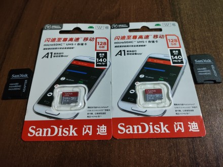 Карта пам'яті SanDisk microSD A1 microSD 128GB 140MB
Kарта нова оригінальн. . фото 2