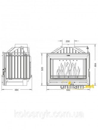 Преимущества каминов Uniflam OPTION:наличие чугунного дефлектора, позволяет регу. . фото 3