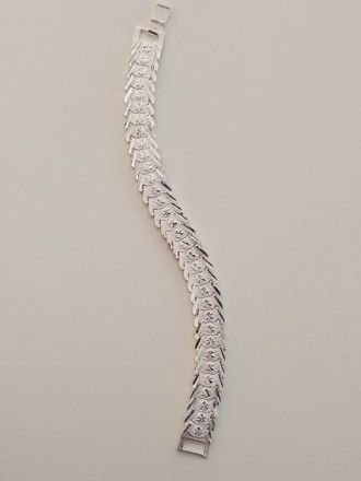 Браслет із стерлінгового срібла з родієвим покриттям.
Довжина виробу 19,5 см. Ши. . фото 5