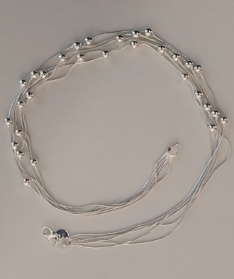Женская серебряная цепочка-колье из стерлингового серебра 925 пробы, состоящая и. . фото 5