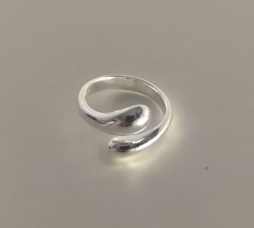 Регулируемое кольцо из стерлингового серебра 925 пробы с родиевым покрытием Капл. . фото 5