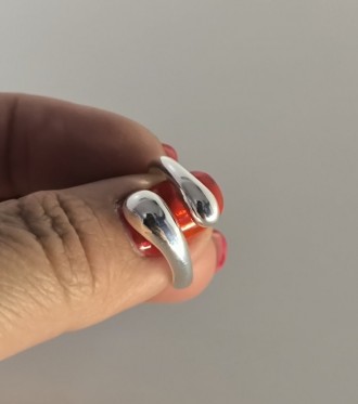 Регулируемое кольцо из стерлингового серебра 925 пробы с родиевым покрытием Капл. . фото 2