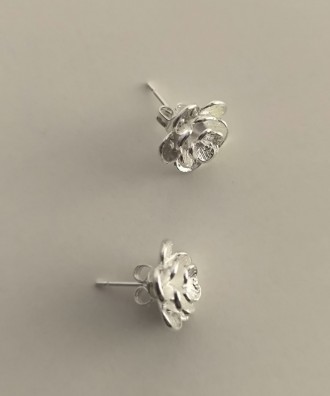 Женские сережки-гвоздики из стерлингового серебра 925 пробы с родиевым покрытием. . фото 6