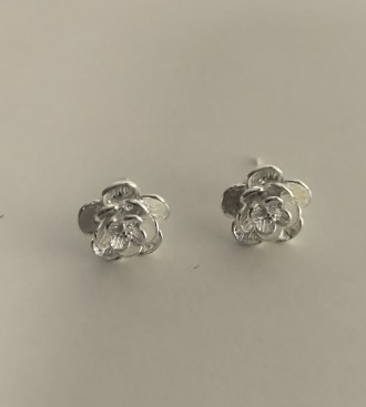 Женские сережки-гвоздики из стерлингового серебра 925 пробы с родиевым покрытием. . фото 7