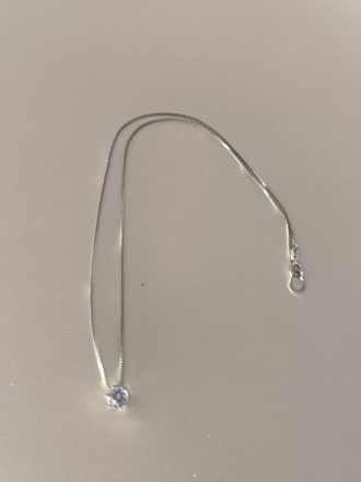 Жіночий срібний ланцюжок-кольє із стерлінгового срібла S925 проби з родієвим пок. . фото 5