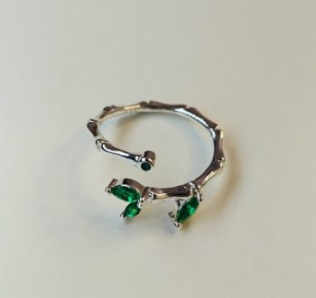 Регулируемое женское кольцо из стерлингового серебра с родиевым покрытием 925 пр. . фото 7
