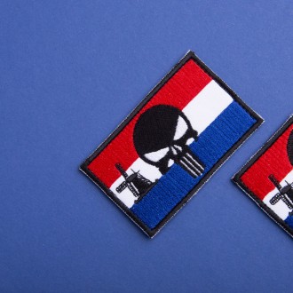 Шеврон "Флаг Нідерландів (з шинряком) + Череп Карателя" — унікальне поєднання на. . фото 7
