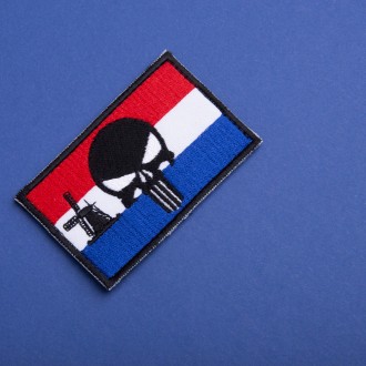 Шеврон "Флаг Нідерландів (з шинряком) + Череп Карателя" — унікальне поєднання на. . фото 8
