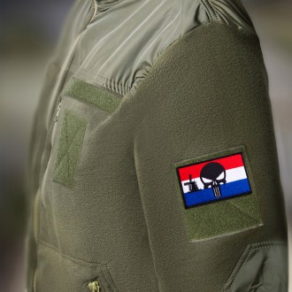 Шеврон "Флаг Нідерландів (з шинряком) + Череп Карателя" — унікальне поєднання на. . фото 4