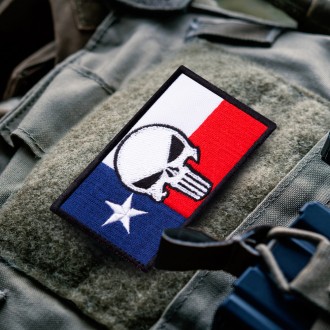 Шеврон на липучке "Флаг Техаса" – уникальная нашивка в виде символики американск. . фото 3