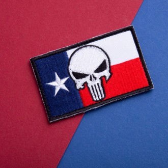 Шеврон на липучке "Флаг Техаса" – уникальная нашивка в виде символики американск. . фото 6