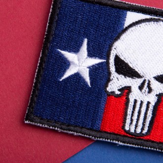 Шеврон на липучке "Флаг Техаса" – уникальная нашивка в виде символики американск. . фото 4