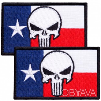 Шеврон на липучке "Флаг Техаса" – уникальная нашивка в виде символики американск. . фото 1