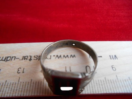 Кольцо Перстень СС Серебро 835 Проба Эмаль Германия 3 Рейх. . фото 2
