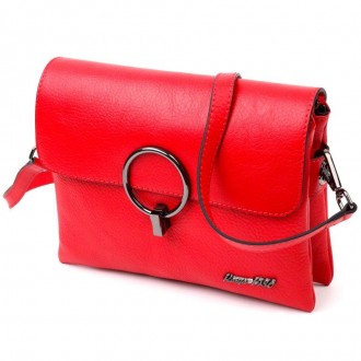 Стильна, якісна невелика червона сумка, клатч із натуральної фактурної шкіри. Ак. . фото 2
