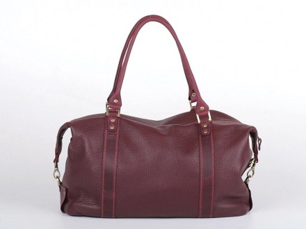 Дорожня сумка жіноча шкіряна бордова, спортивна якісна виготовлена з натуральної. . фото 7