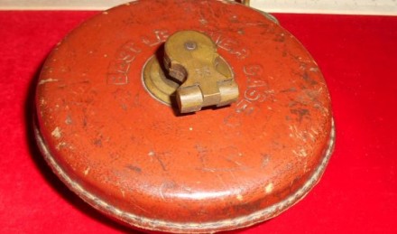 Железнодорожная Рулетка Дюймовая Кожаный Кейс Railway Measuring Tape Англия 19 В. . фото 2
