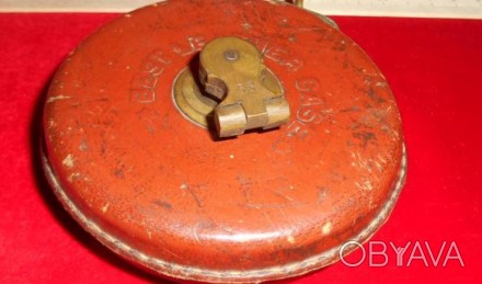 Железнодорожная Рулетка Дюймовая Кожаный Кейс Railway Measuring Tape Англия 19 В. . фото 1