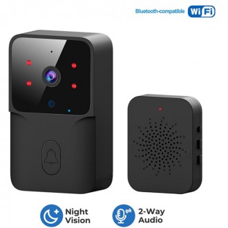 Розумний бездротовий дверний відеодомофон WiFi з нічним баченням Mini Doorbell -. . фото 3