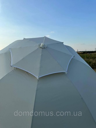 Зонт пляжный белый обеспечит комфортный отдых в знойную погоду. Производство Тур. . фото 3