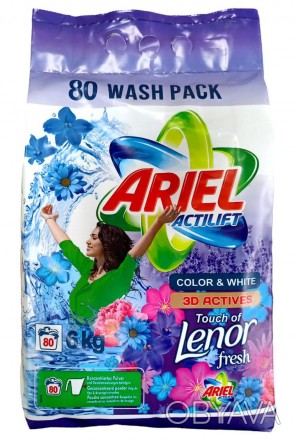 
Порошок для прання Ariel Actilift + Lenor, 6 кг, 80 прань, виробництва Німеччин. . фото 1