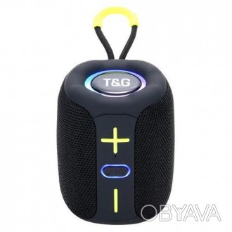 Bluetooth-колонка TG658 з RGB ПІДСВІТКАМ, speakerphone, радіо, black. . фото 1