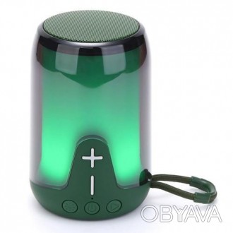 Bluetooth-колонка TG652 з RGB-підсвічувачем, speakerphone, радіо, green. . фото 1