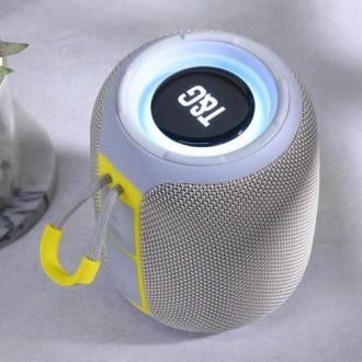 Bluetooth-колонка TG655 з RGB ПІДСВІТКАМ, speakerphone, радіо, grey. . фото 3