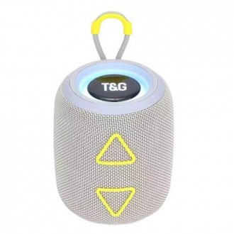 Bluetooth-колонка TG655 з RGB ПІДСВІТКАМ, speakerphone, радіо, grey. . фото 2