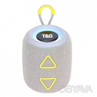 Bluetooth-колонка TG655 з RGB ПІДСВІТКАМ, speakerphone, радіо, grey. . фото 1