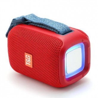 Bluetooth-колонка TG339 з RGB ПІДСВІТКАМ, speakerphone, радіо, red. . фото 2
