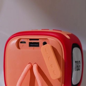 Bluetooth-колонка TG359 з RGB ПІДСВІТКАМ, speakerphone, радіо, red. . фото 4