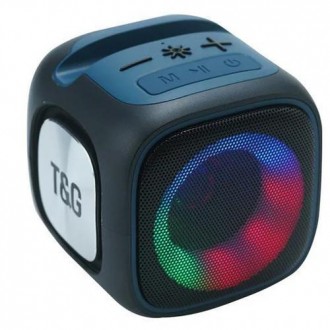 Bluetooth-колонка TG359 з RGB ПІДСВІТКАМ, speakerphone, радіо, black. . фото 2