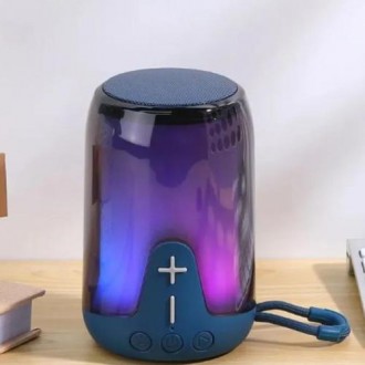 Bluetooth-колонка TG652 з RGB-підсвічувачем, speakerphone, радіо, blue. . фото 3