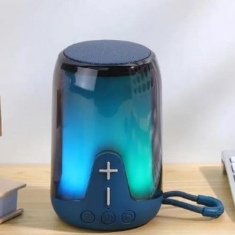 Bluetooth-колонка TG652 з RGB-підсвічувачем, speakerphone, радіо, blue. . фото 4