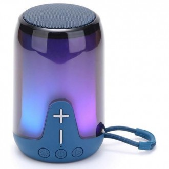 Bluetooth-колонка TG652 з RGB-підсвічувачем, speakerphone, радіо, blue. . фото 2