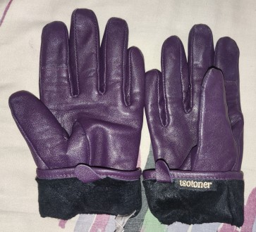 Кожаные перчатки Isotoner, ширина-9см, длина-22см, средний палец-9см, флисовая п. . фото 6