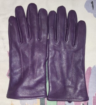 Кожаные перчатки Isotoner, ширина-9см, длина-22см, средний палец-9см, флисовая п. . фото 4