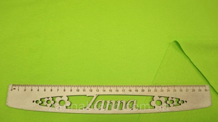  Ткань стрейч-кулир (Супрем) цвет неоново-салатовый - легкое, мягкое, прочное, э. . фото 5