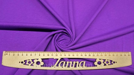  Ткань стрейч-кулир (Супрем) цвет фиолетовый - легкое, мягкое, прочное, эластичн. . фото 2