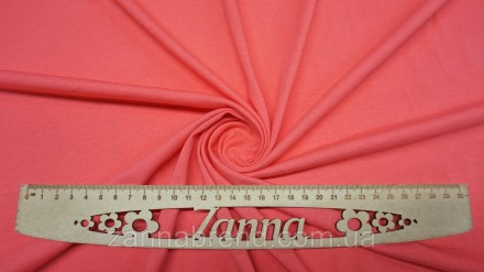  Ткань стрейч-кулир (Супрем) цвет розово-персиковый - легкое, мягкое, прочное, э. . фото 2