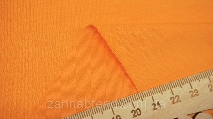  Ткань стрейч-кулир (Супрем) цвет светло-оранжевый - легкое, мягкое, прочное, эл. . фото 3
