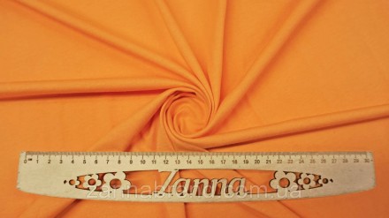 Ткань стрейч-кулир (Супрем) цвет светло-оранжевый - легкое, мягкое, прочное, эл. . фото 2