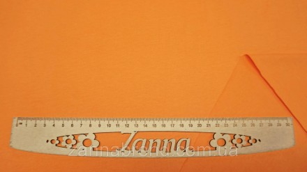  Ткань стрейч-кулир (Супрем) цвет светло-оранжевый - легкое, мягкое, прочное, эл. . фото 5