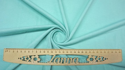  Ткань стрейч-кулир (Супрем) цвет аквамарин - легкое, мягкое, прочное, эластично. . фото 2